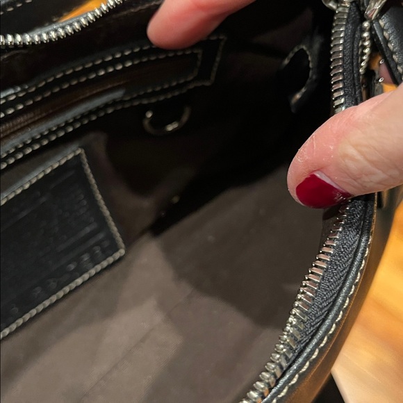 Coach Hampton Bag Vintage Black Leather - Picture 12 of 13